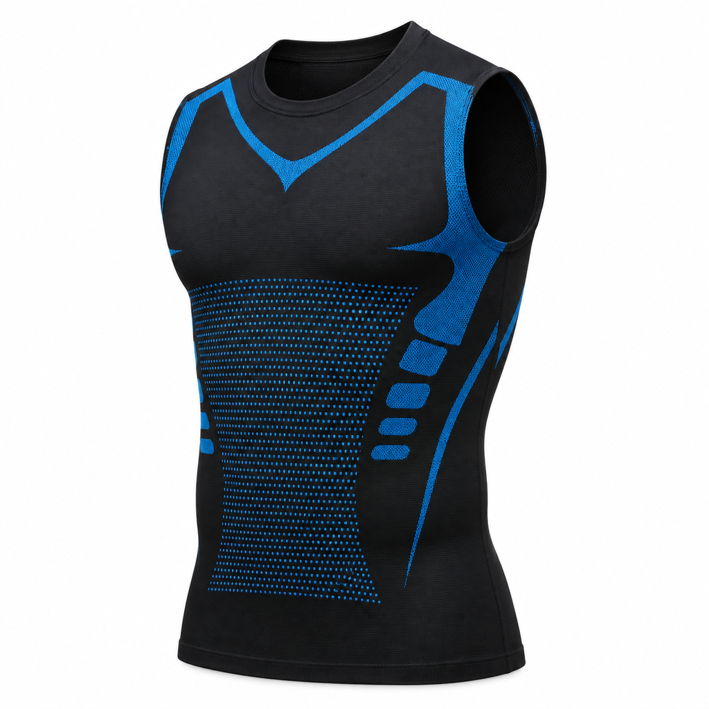 Veltmore compression tank, crew neck, black