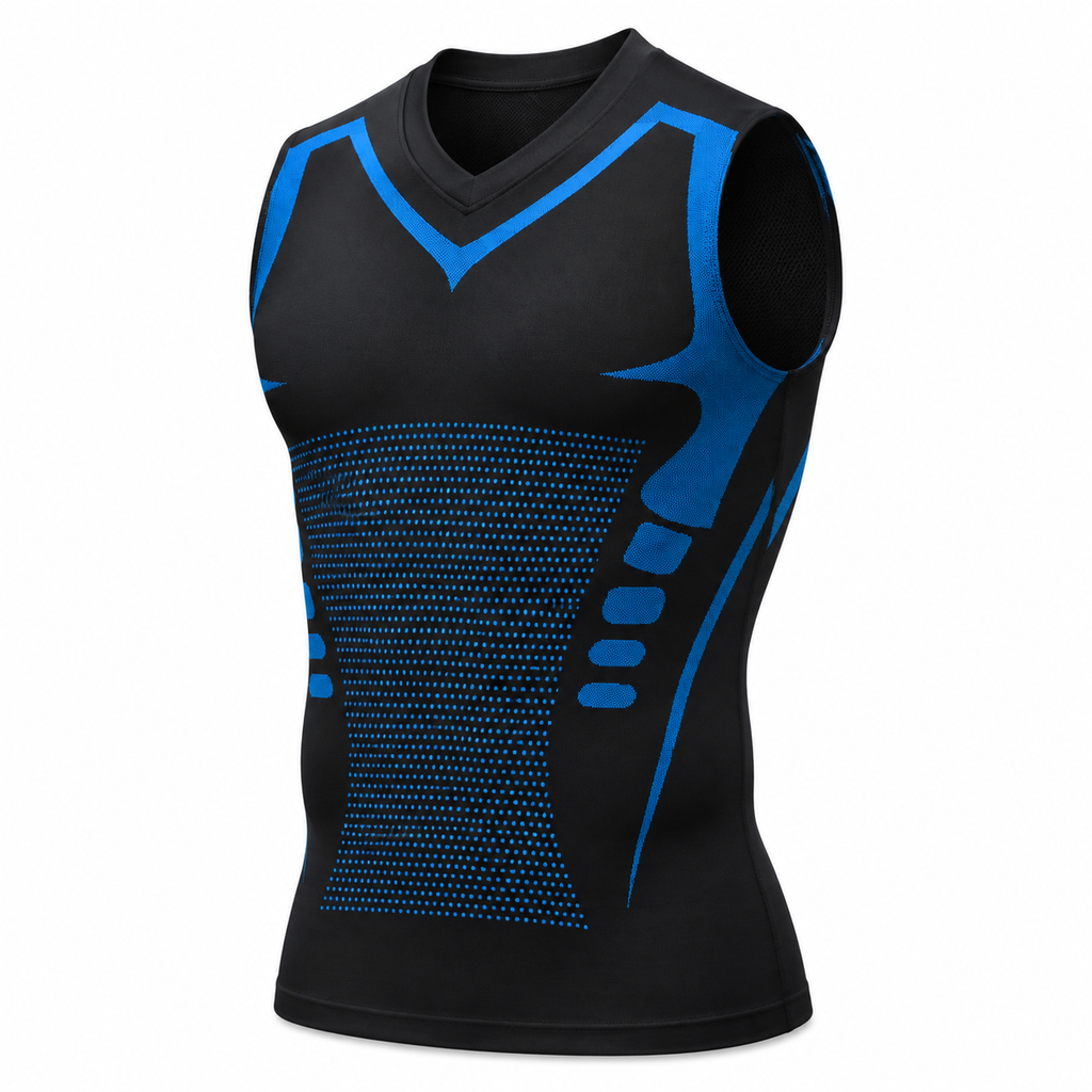 Veltmore compression tank, V-neck, black